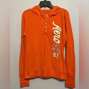 Aeropostale Vintage Waffle Knit Hoodie